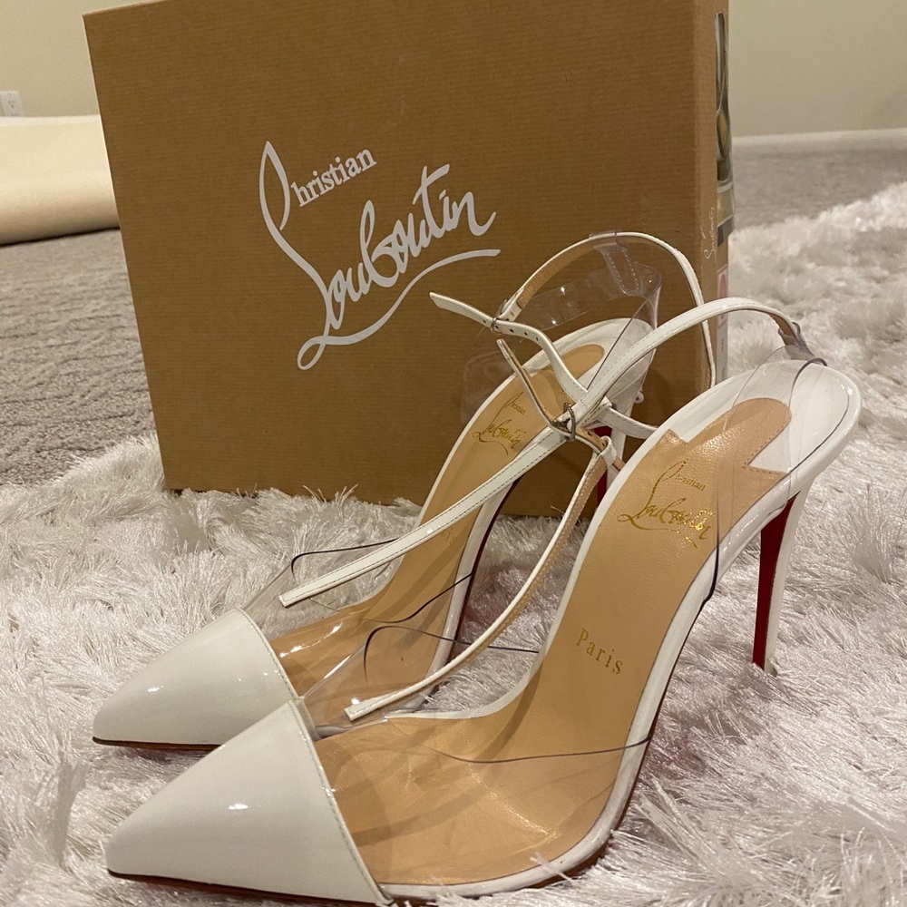 women’s PVC clear strappy louboutin heels